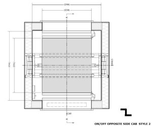 On/Off Opposite side Dumbwaiter cab.